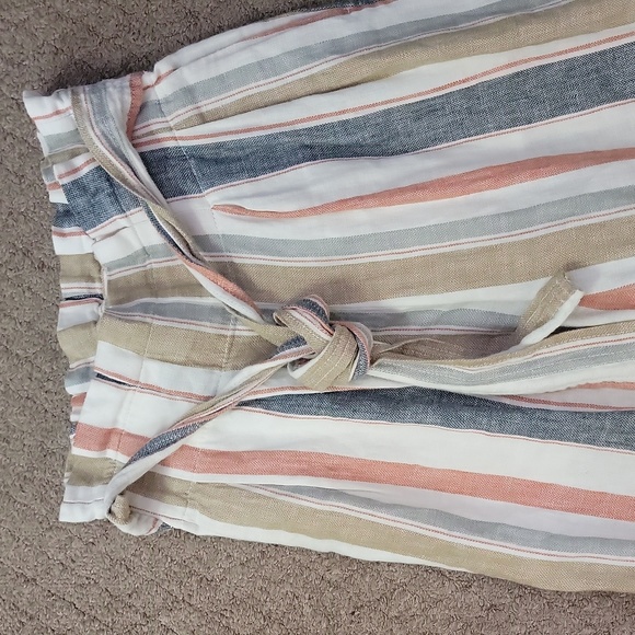 Madewell Huston Linen Cotton Blend Pants Pull-on Crop Wide Leg - Picture 3 of 7